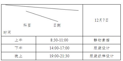 职高服装美术省统考时间