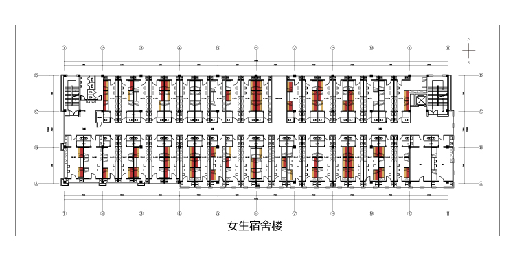 女生宿舍房间分布示意图