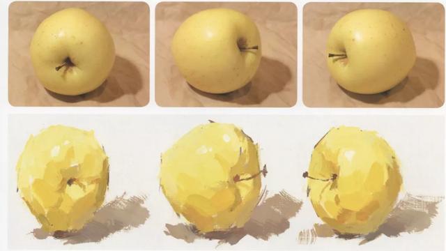 色彩静物丨单体水果的归纳与刻画步骤讲解