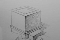 素描静物之电表箱素描画法步骤示范教程
