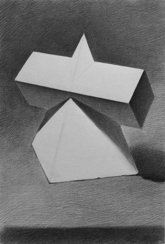 方锥穿插体素描步骤4