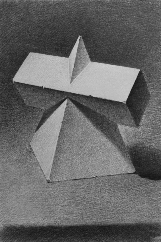 方锥穿插体素描步骤5