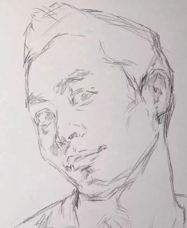 素描男中年画法1